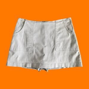 90's 00's vintage khaki utility bodycon y2k micro mini skort Size 5/6